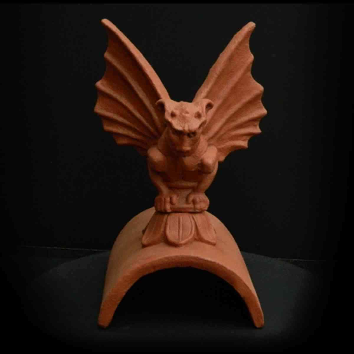 winged terracotta gargoyle roof finial